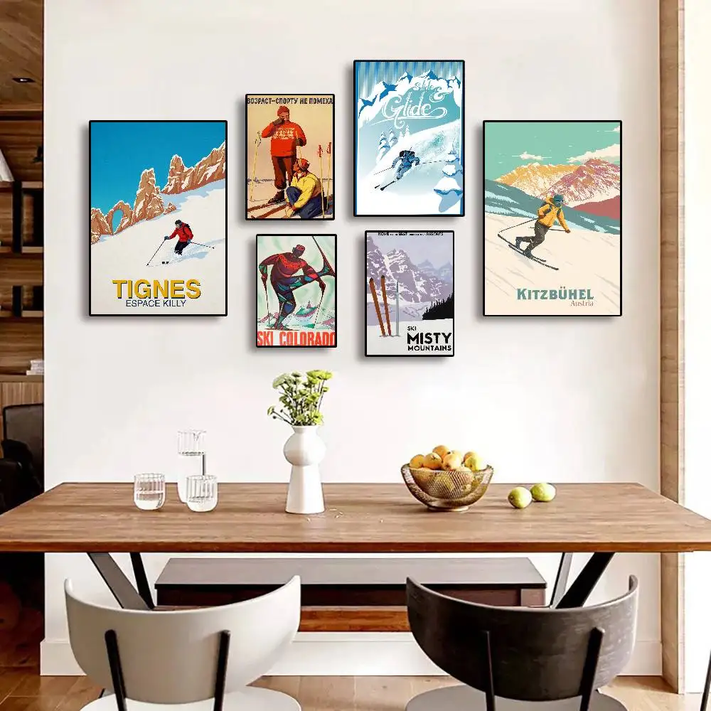 alpine skiing HD art sticky wall waterproof home living room bedroom bar aesthetic decoration