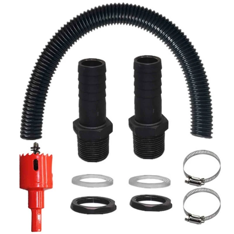 

Rainwater Barrels Linking Set with 1" Connectors & 100cm Hose Simple Installation Dropshipping