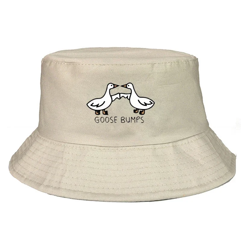 Goose Graphic Bucket Hat Amusing Fisherman Cap Vintage Versatile Panama Hat Daily Casual Summer Sun Hats