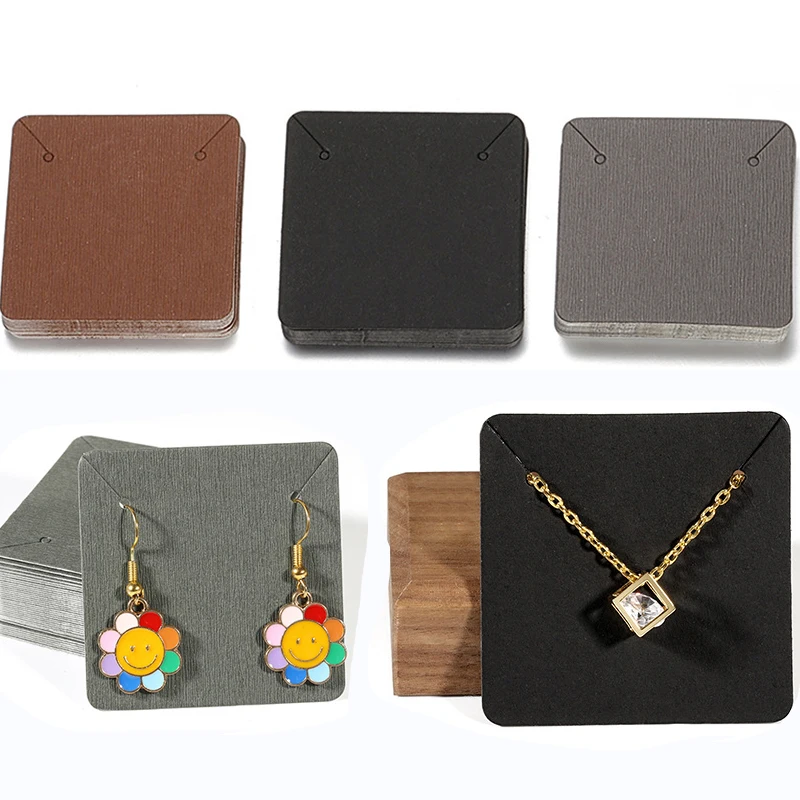 

50pcs/lot 5x5cm Necklace Display Packaging Cards Earrings Cardboard Holders Earings Paperboard For Craft Jewelry Making Findings