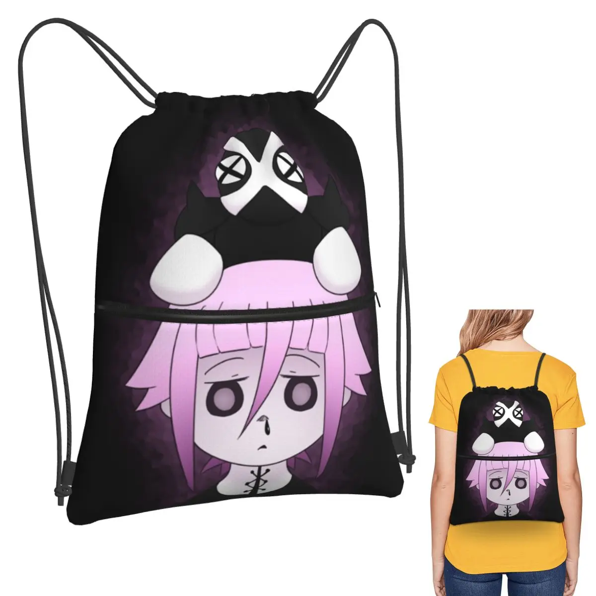 

Рюкзаки Crona And Ragnarok Soul Eater, многофункциональные портативные сумки на шнурке, сумки для обуви, сумки для книг для путешествий, школы