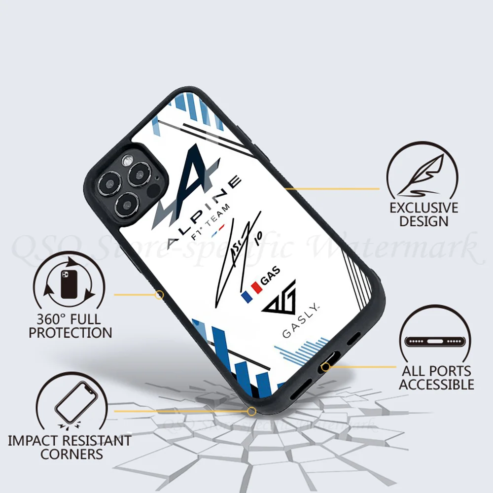 1pc Pierre Gasly Alpine F1 Team Phone Case Strong Magnetic per IPhone 15 14 13 Pro Max 11 12 Mini