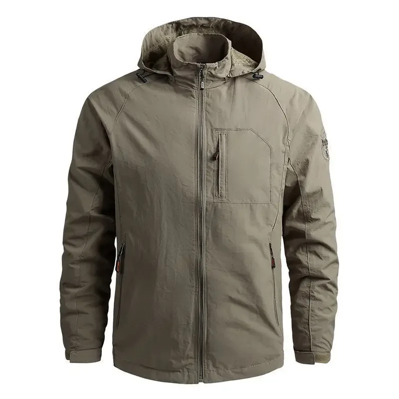 Workwear jacket for spring and autumn, loose fit, middle-aged men's outdoor jacket, casual top