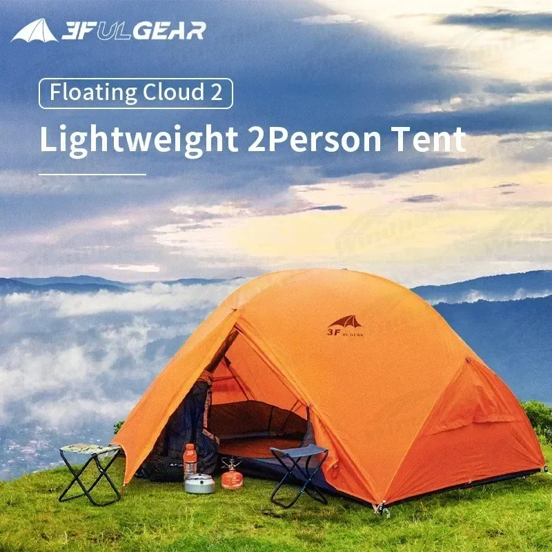 

Палатка 3F UL GEAR Outdoor Floating Cloud для 2 человек, 15D нейлон, водонепроницаемая, для кемпинга, ультралегкая, 3/4 сезона, 210T полиэстер