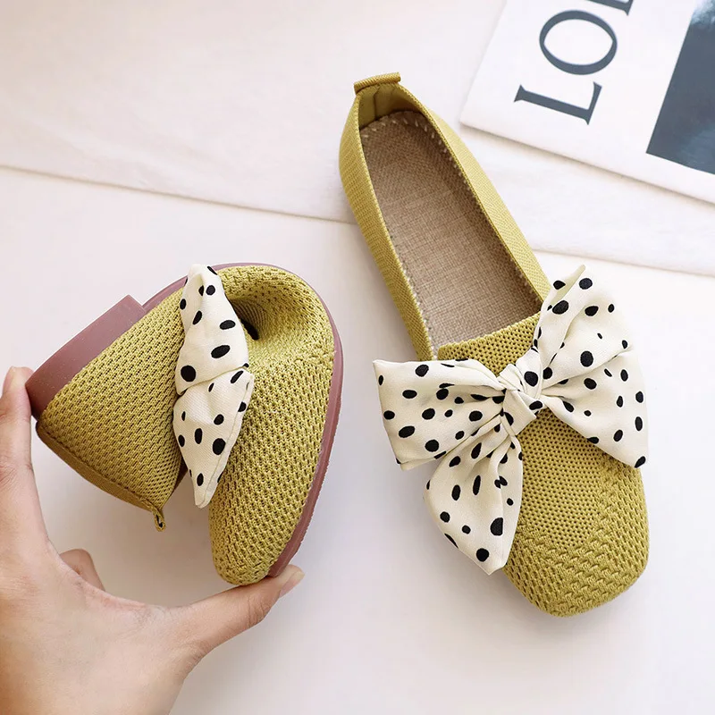

Women Flats Summer Breathable Mesh Shoe Fashion Butterfly Square Toe Single Shoes for Women Causal Walking Flats Slip-On Loafers