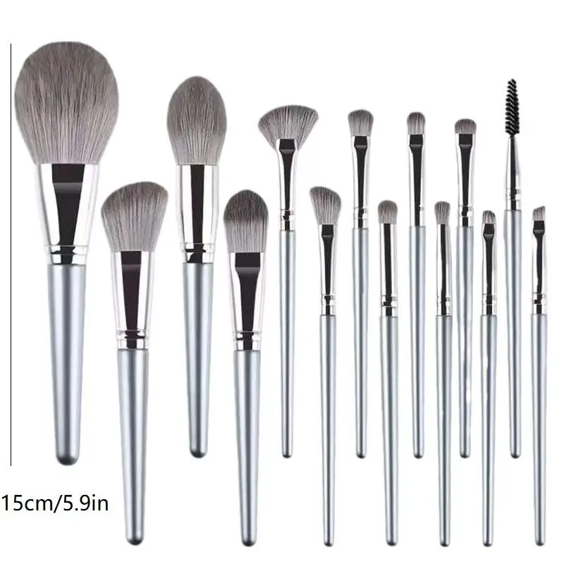 Ultraweiches 14-teiliges Make-up-Pinsel-Set mit weichen Borsten, für das ganze Gesicht, loser Puder-Lidschattenpinsel, professioneller Kosmetikpinsel