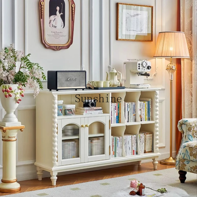 American retro style locker bookshelf living room bedroom against the wall overall solid wood home storage