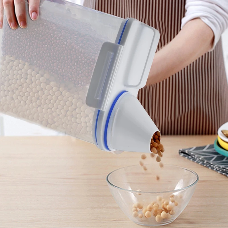 Rice Cereal Container Storage - Airtight Dry Food Rice Container Storage Plastic Small Rice Dispenser With Measuring Cup