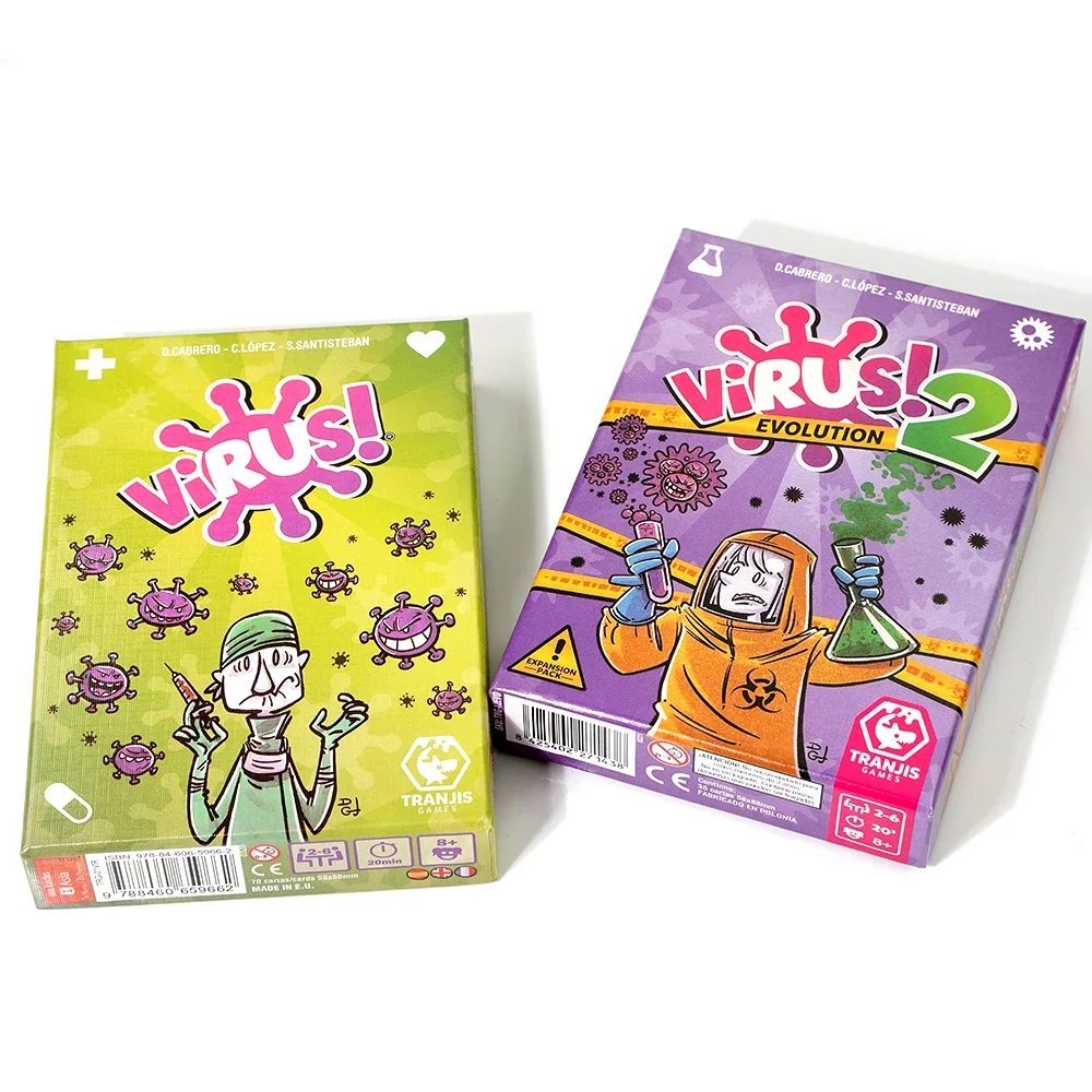 Virus! -Juego de cartas - El Juego mas contagiooso. Edicion spagnolo. + 8 VIRUS asenos! 2 evolution (expansion)-Juego de cartas