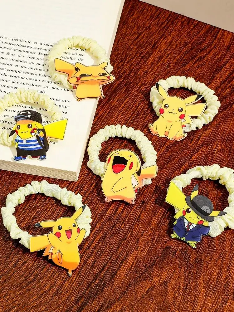 Attache pour cheveux sur le thème des dessins animés Pikachu, accessoire pour cheveux multifonctionnel, 5 pièces