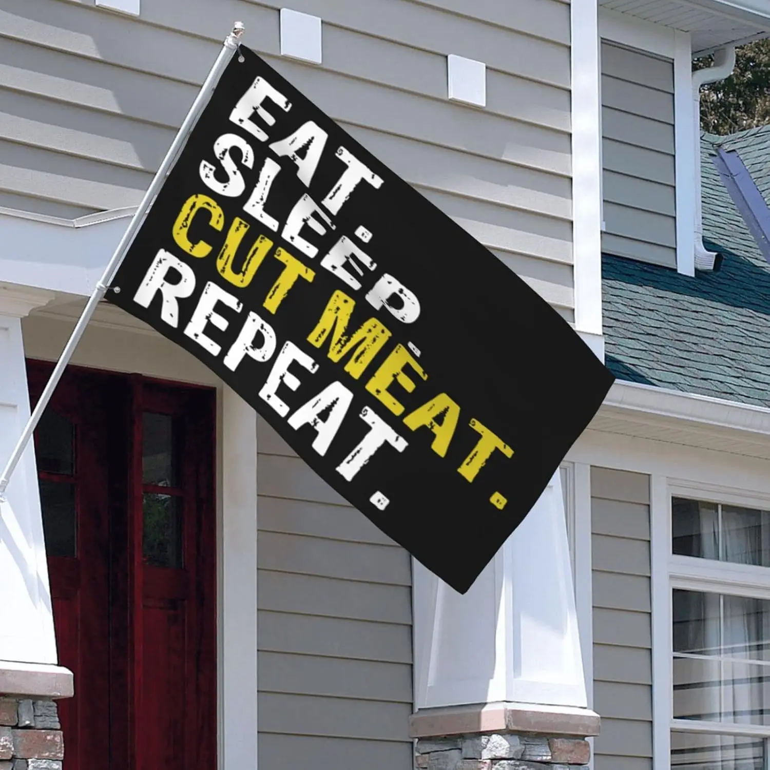 Flagicts 100% Polyester Eat Sleep Cut Meat Repeat Flags