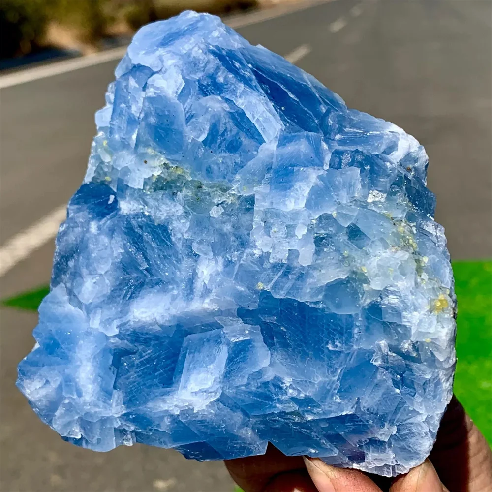 Natural blue calcite clusters with rough texture Crystal gemstone minerals, Energy gemstones, Reiki healing, gifts, room decorat