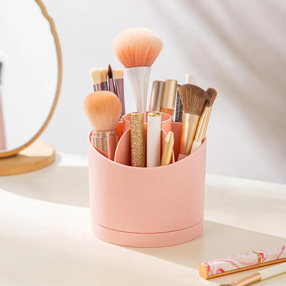 Rotating Storage Box Stationery Organizer 360-degree Rotating Desk Organizer with Capacity Compartments for Pens Makeup Brushes