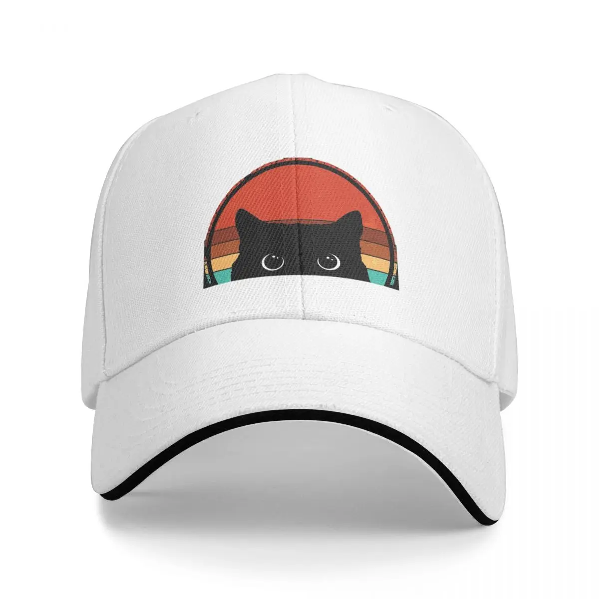 Black Cat Peeking Sunset Vintage Cap Fashion Casual Baseball Caps cappello regolabile Hip Hop Summer Unisex Baseball Hats