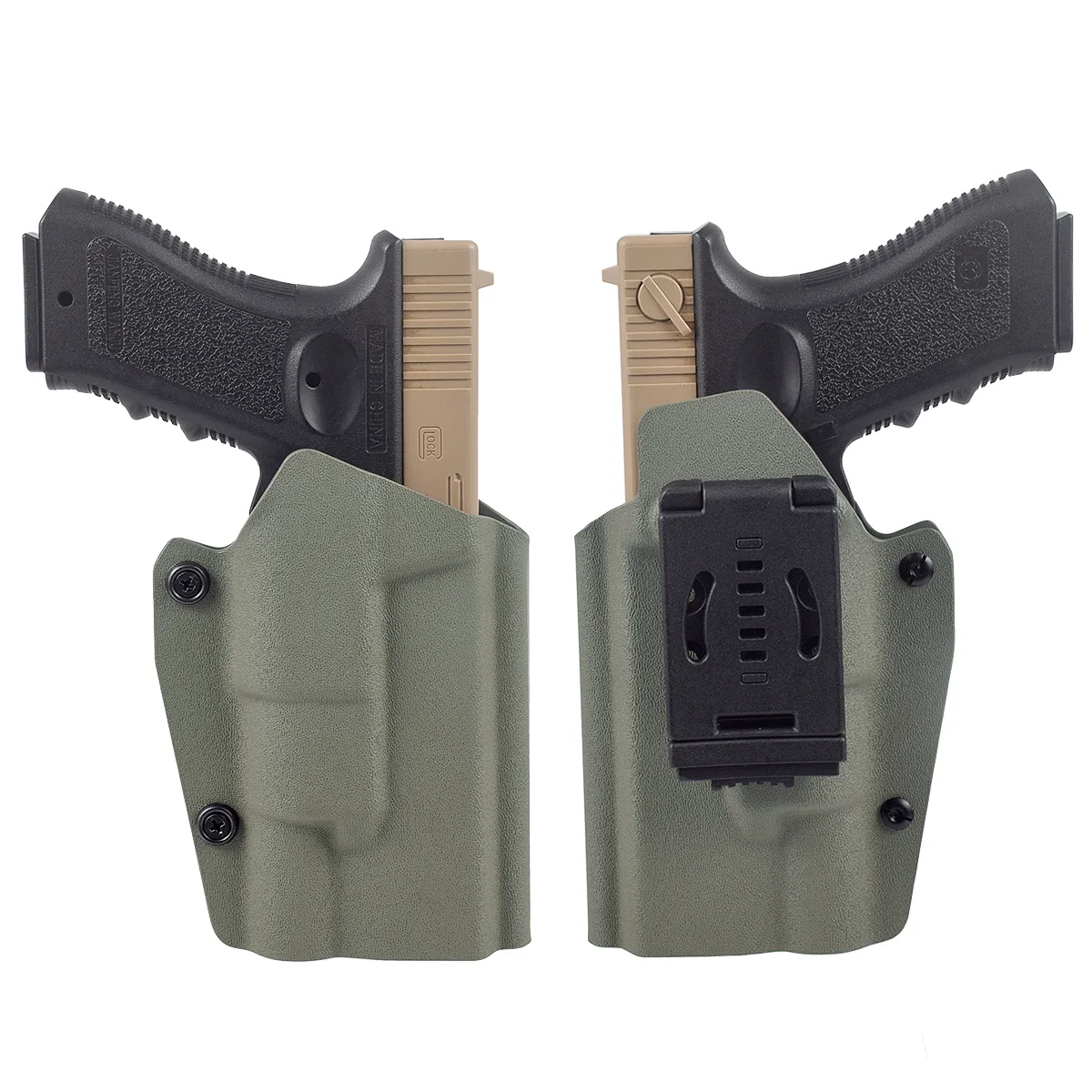 Glock17 glock19 kydex Pisztolytáska derékon OWB Élősövény Elengedés Pisztoly ligh holsters Lovag surefire X300U X300 X300V számára glock 17 19