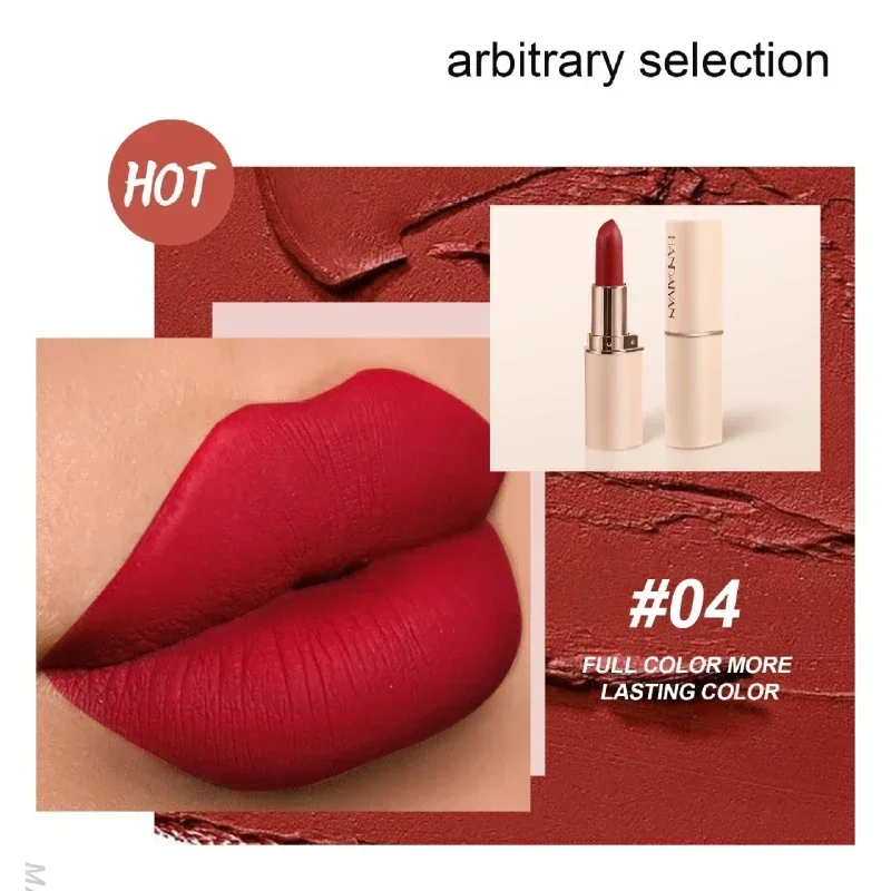 Deep Red Matte Lipstick 8 Colors Waterproof Non-stick Cup Lip Balm Makeup Dark Red Lipsticks Velvet Easy To Color Lips Cosmetics