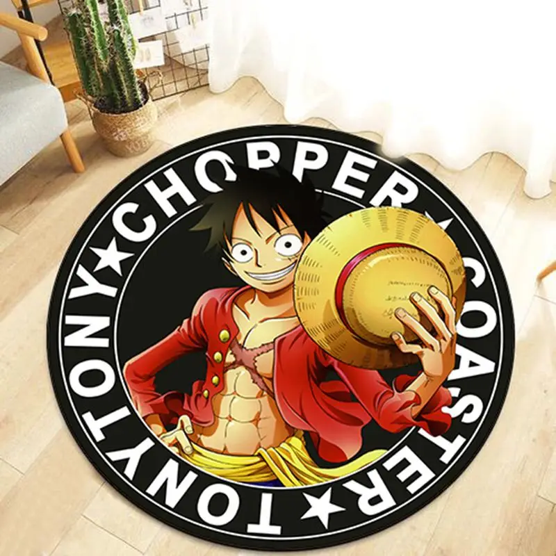 Cartoon One Piece Monkey D Luffy Anime Carpet Living Room Roundness Carpet The One Piece Bedroom Bedside Rug Floor Balcony Rug