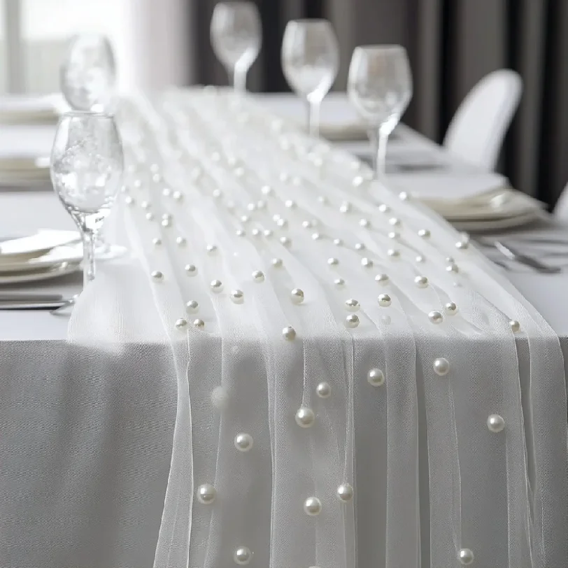 Caminero de Mesa de Gasa Perla - Christmas Table Runner reseña y precio