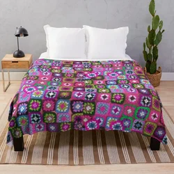 Crochet blanket granny square vintage Throw Blanket Soft Plush Plaid For Decorative Sofa Bed Fashionable Vintage Blankets