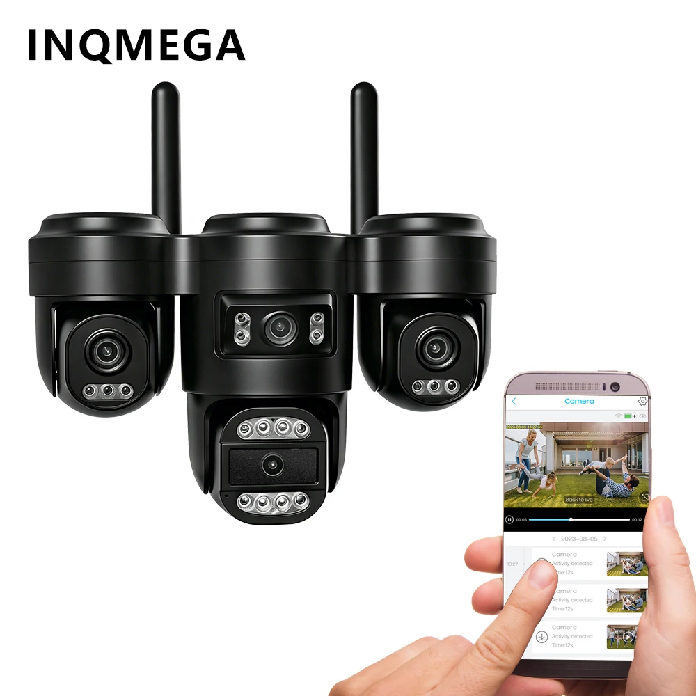 INQMEGA 4G Solar  Security Camera - 20MD Super HD Camera with AOV mode, Rechargeable 360° all-round camera with Night Vision
