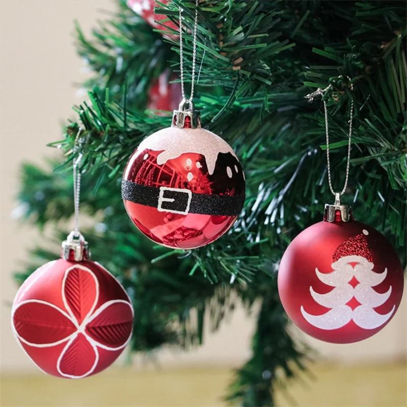 

6Pcs/box 6cm Christmas Ball Ornaments Xmas Tree Hanging Pendant Christmas Decorations for Home 2023 Navidad Natal New Year Gifts