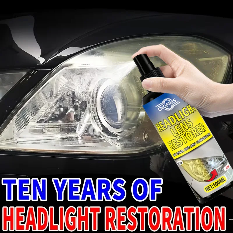 Headlamp repair kit - transparent, bright headlight advanced repair solution, prevent yellowing and oxidation, and durable