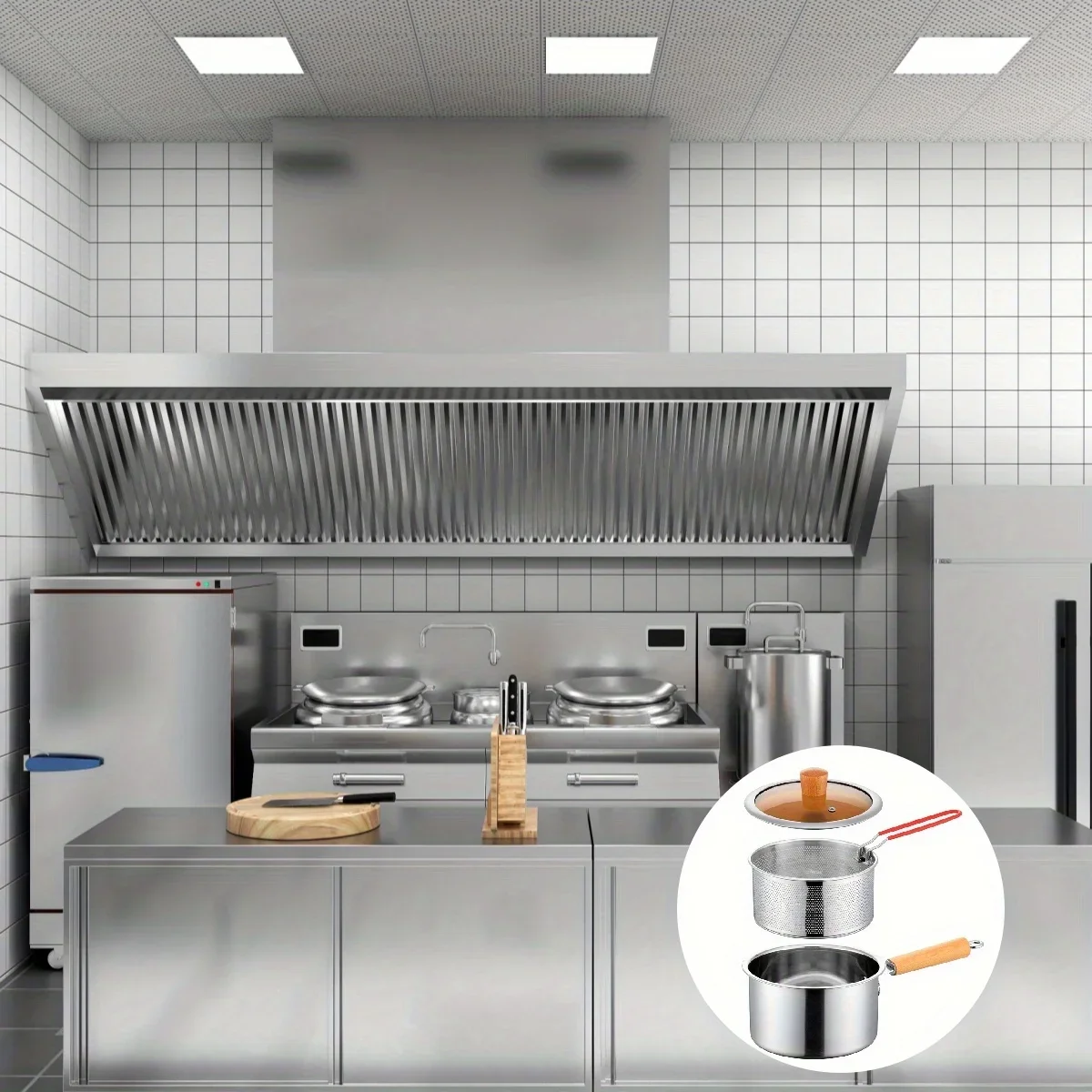 Stainless Steel Multi-Purpose Cookware Set with Frying Basket And Glass Lid - 304 SUS Non-Stick Saucepan, Deep Fryer, Milk Pan view 6