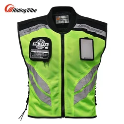 JK22 Riding Tribe Motorcycle Reflective Jacket Safty Waistcoat Warning Clothing High Visibility Moto Vest Team Uniform