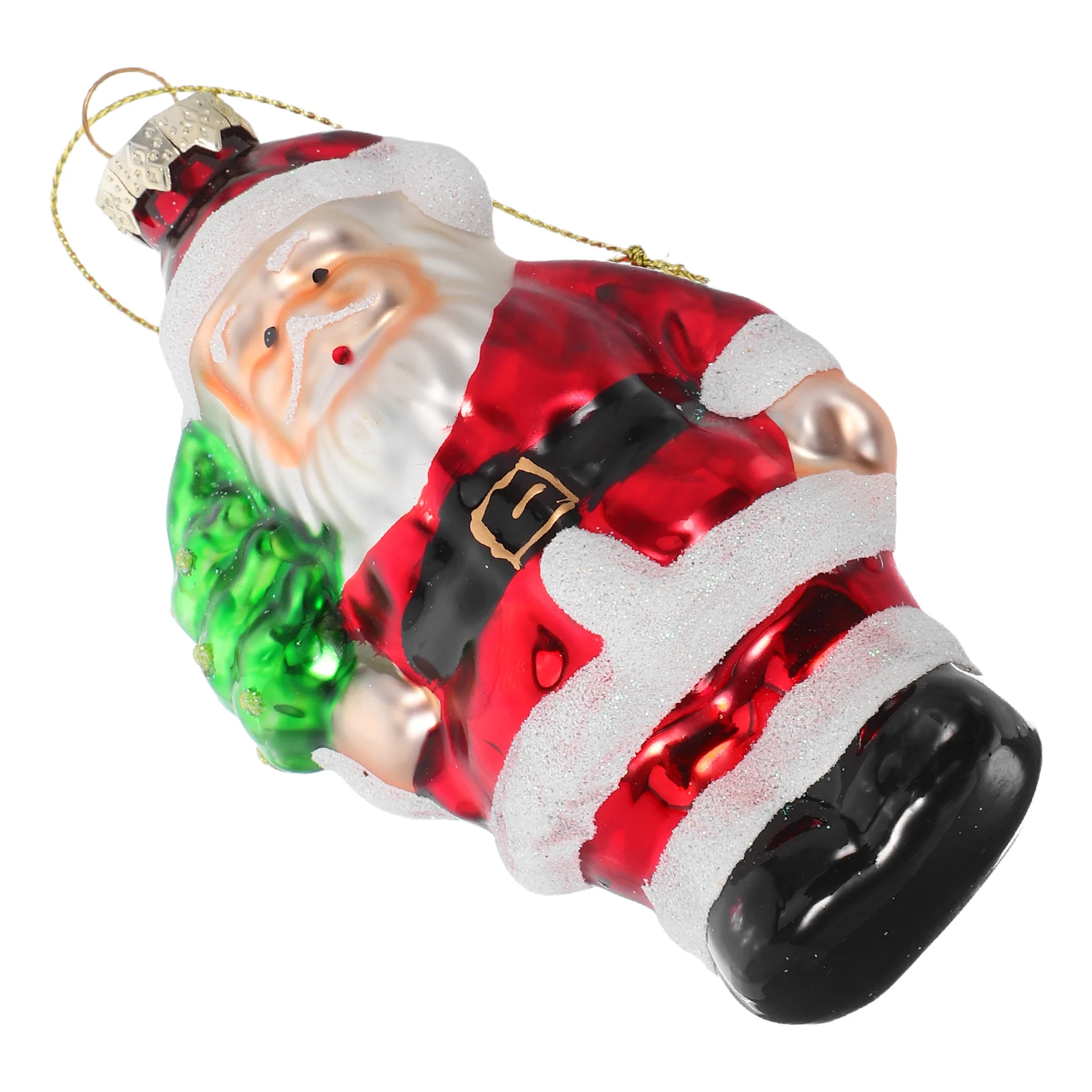 

Santa Glass Ornament Artistic Blown Glass Christmas Tree Hanging Decoration Holiday Xmas Tree Decor Christmas Figurine Ornaments