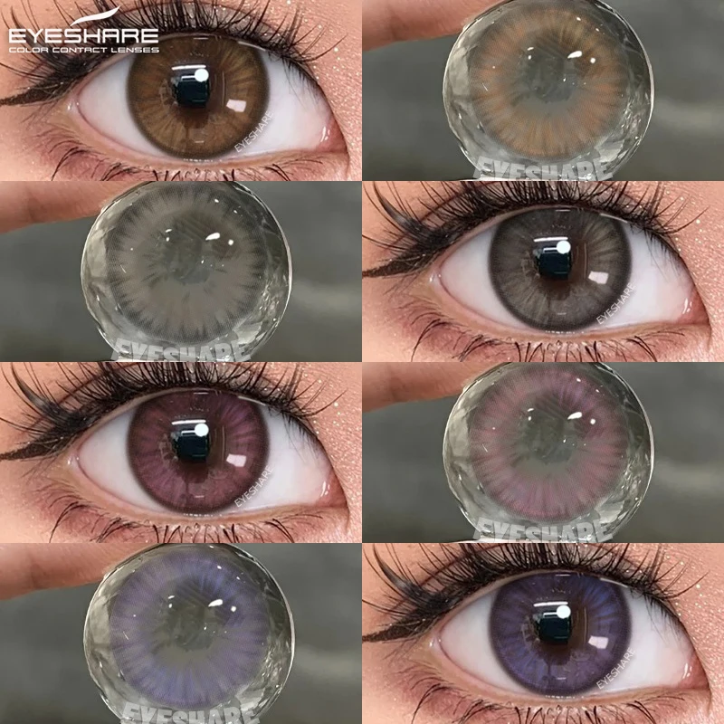 EYESHARE 1 Paar braune farbige Kontaktlinsen, jährlich wechselbar, natürliche Farblinsen für blaue Linsen, Beauty-Make-up, braune Linsen