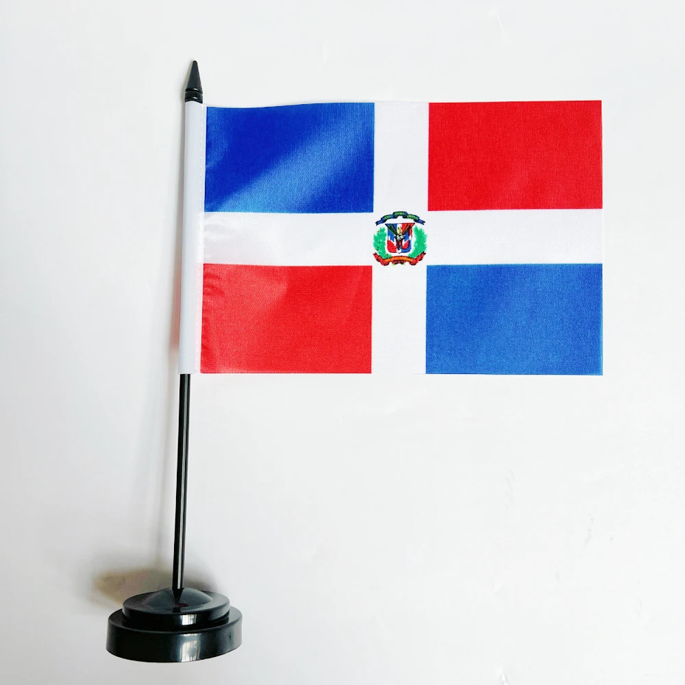 Office Desk Flag of Dominican Flag 14x21cm Dominican Republic National Flag Country Banner Desk Ornaments Flags