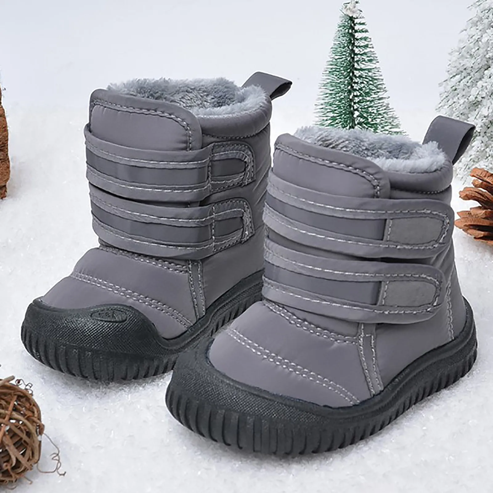 Winter Baby Warm Cotton Shoes Girls High-top Princess Boots Boys Waterproof Short Boots Kids Thick Fur Snow Boots For -15 Degree