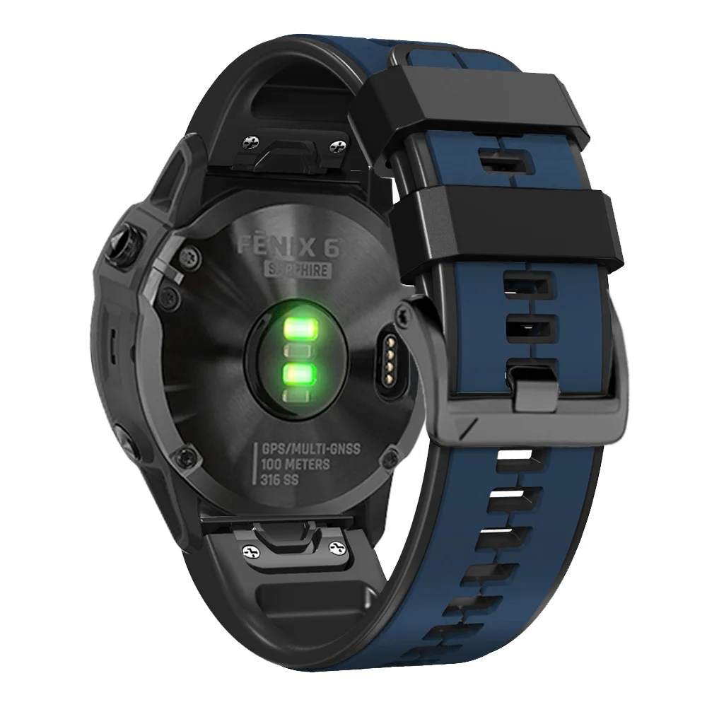 26 22mm para Garmin Fenix 8 7X 7 Pro 6 6X Pro 5X 5 Plus correa de reloj Solar de zafiro pulsera de silicona de liberación rápida