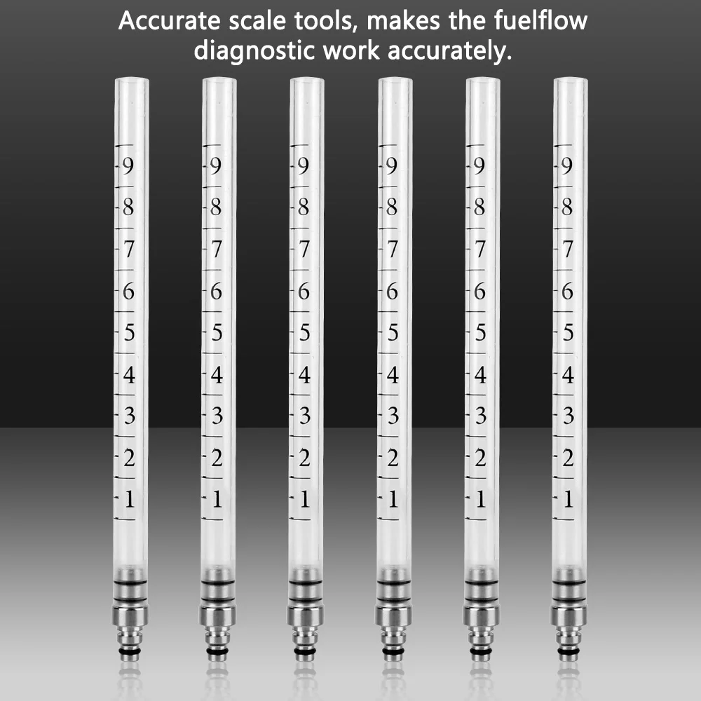 Car Fuel Injector Tester 1-6 Cylinders Oil Pressure Test Gauge 6pcs Pump Adapter 18pcs Overflow Valve Auto Diagnostics Tools