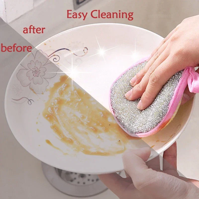 5/10Pcs Double Side Dishwashing Sponge Dish Washing Brush Pan Pot Dish Wash Sponges Household Cleaning Kitchen Tools