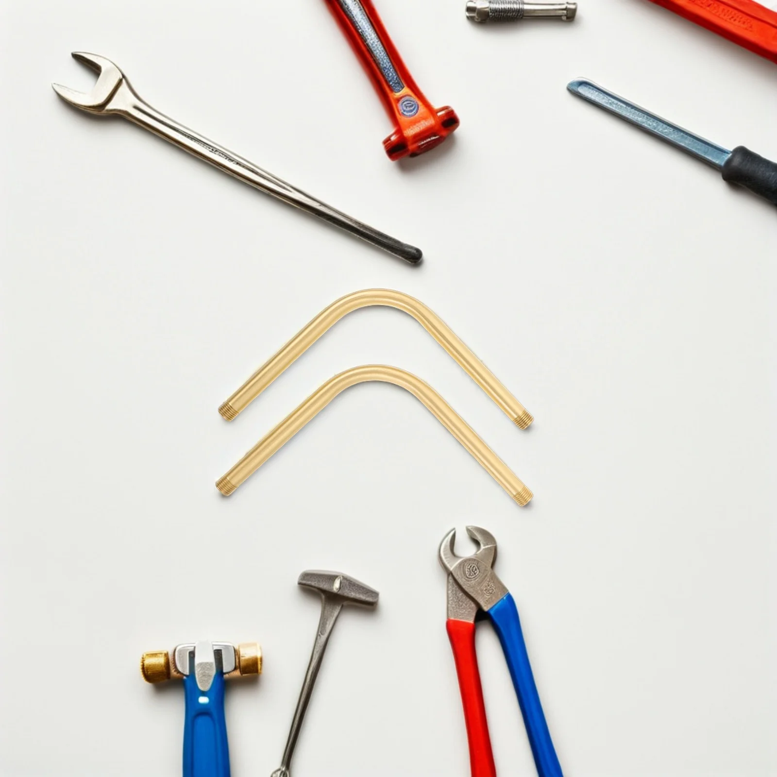 

2Pcs Copper Curved Wall Light Extension Tubes Hollow Thick M10 Threaded Rods Pendant Lamp Stem Detachable Ceiling Fan