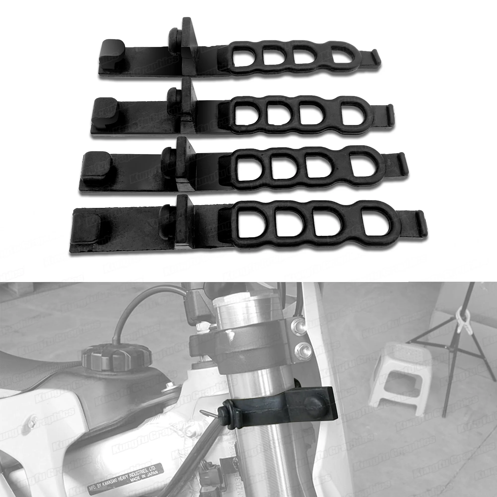 

4pcs Motorcycle Headlight Rubber Straps Headlamp Bracket Fixing Strips for KTM EXC XCW / Husaberg TE FE 125 250 300 390 450 570