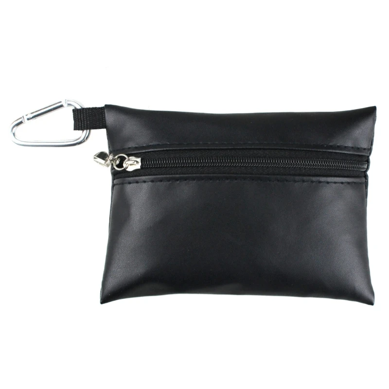 Leather Golf Ball Tee Pouch Storage Bag Pocket Lightweight Zipper Golf Ball Bag Golf Ball Tee Holder Golf Accessories