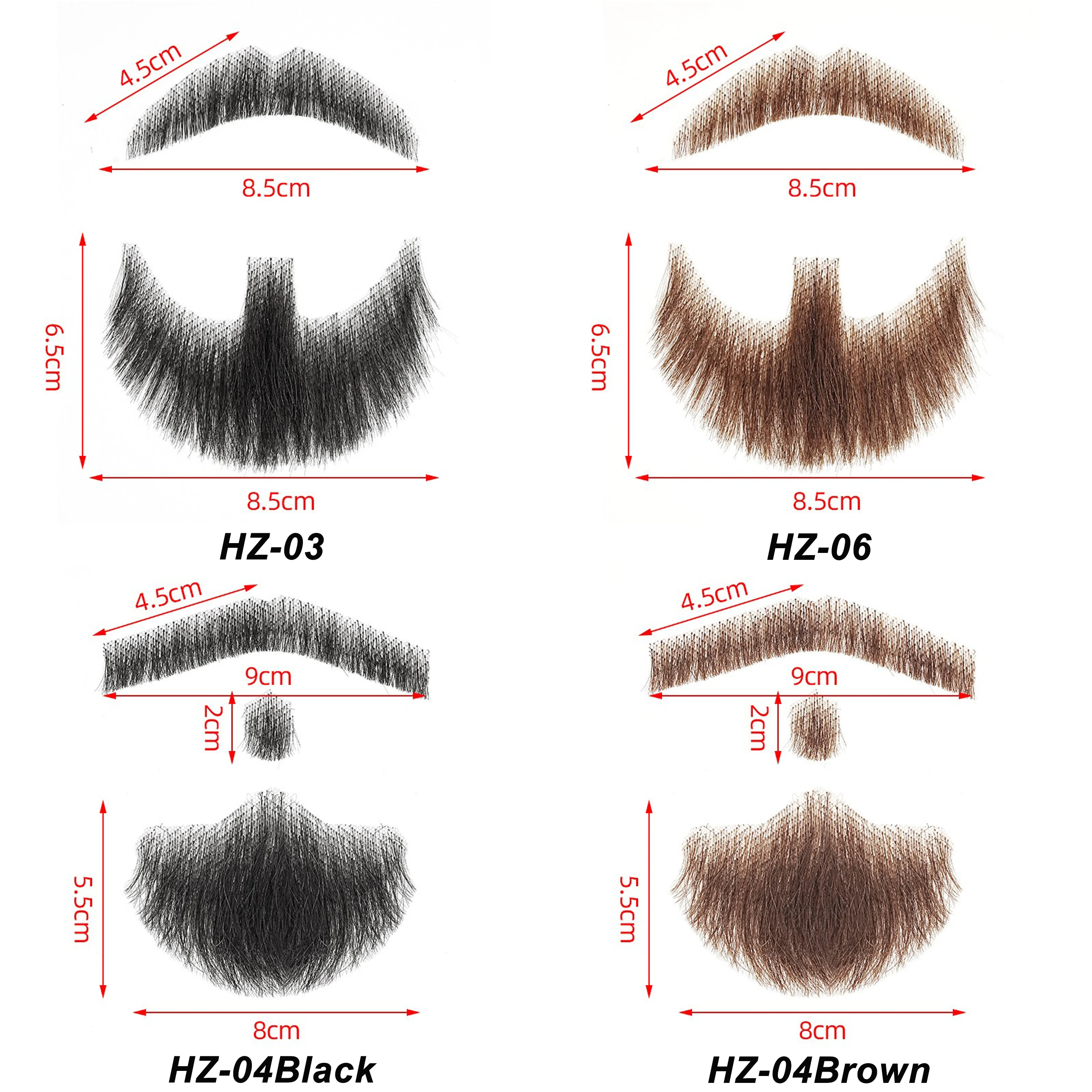Künstlicher Bart, Echthaar, realistischer Schnurrbart, weiche Spitze, unsichtbarer Kostümbart, künstliches Gesichtshaar für Party/Drama/Film/Make-up/Cosplay – Detail 10
