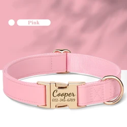 Collar de perro personalizado de cuero PU con grabado gratis