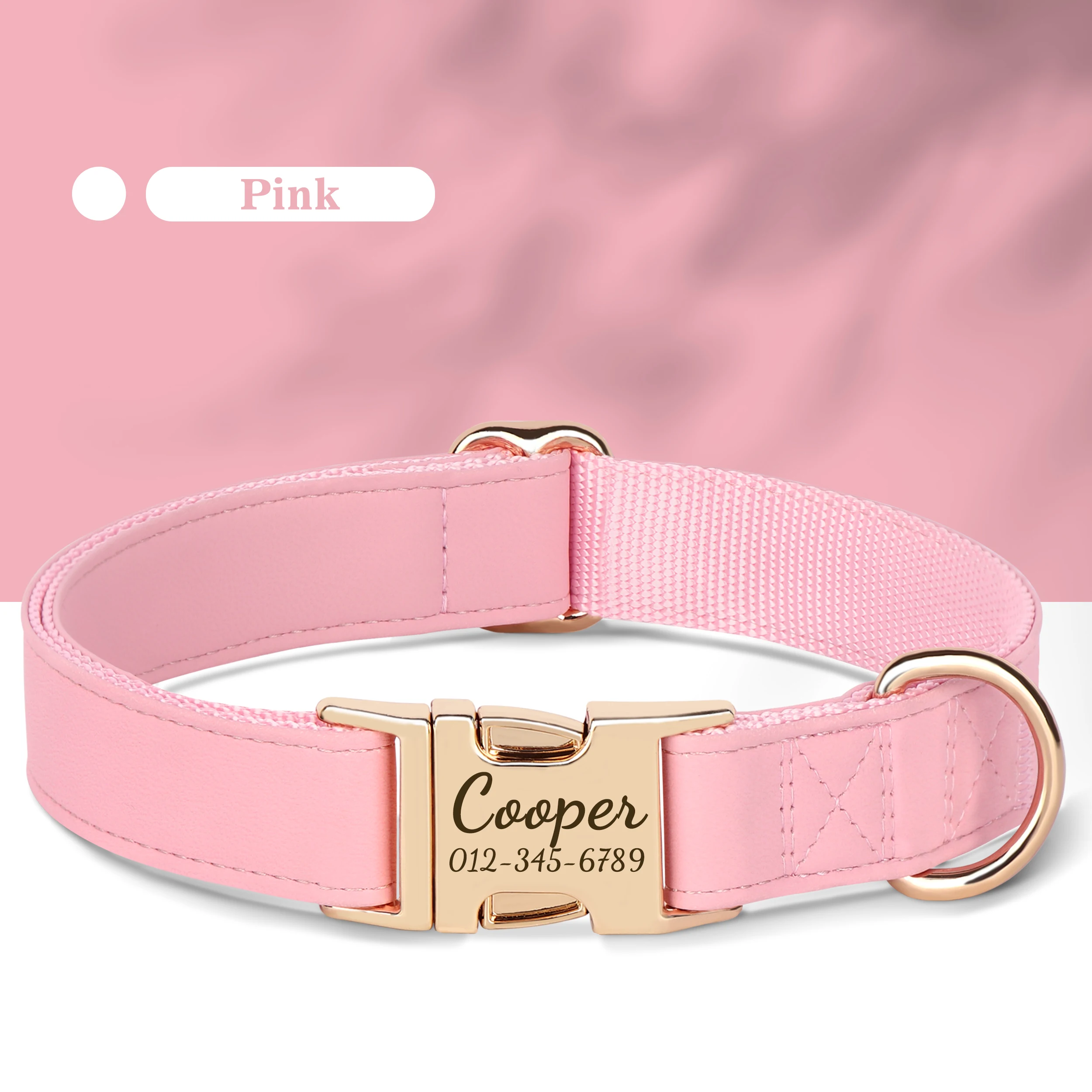 Custom Dog Collar PU Leather Dog Collars Free Engraving Pet ID Name Buckle Necklace For Small Medium Large Dogs Chihuahua PAW