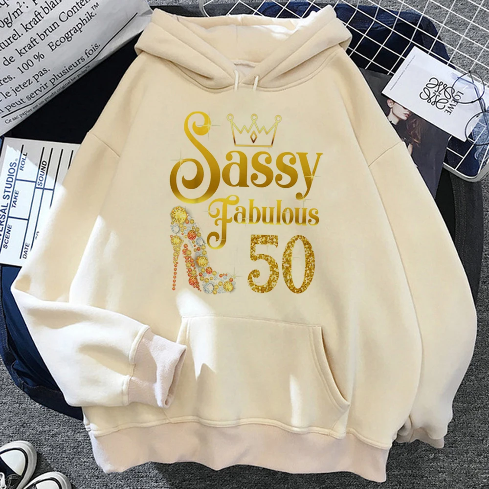 

50 Years Birthday hoodies women aesthetic y2k aesthetic pulls hoddies women Winter pulls