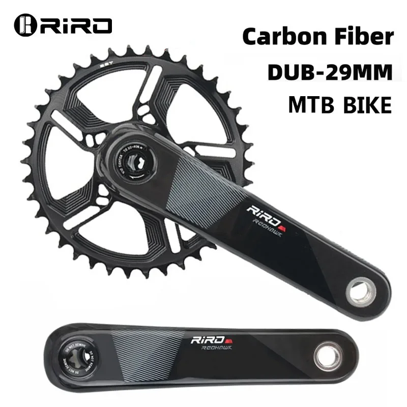 

RIRO MTB Carbon Crankset Full Carbon Fiber crank Direct Mount MTB cranks Chainring 32/34/36/38T for 10/11/12 Speed