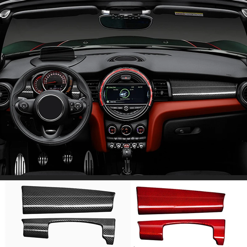 Car Dashboard Carbon Fibre Decorative Cover For MINI ONE Cooper S F55 F56 F57 Car Interior Sticker Modification Accessories