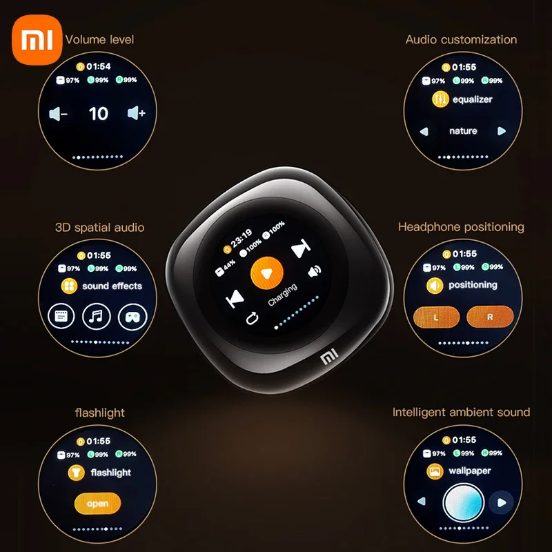 Xiaomi MIJIA CT11 Wireless ANC Bluetooth Headphones LED Touch Screen Visible Earphones Active Noise Cancellation Headset