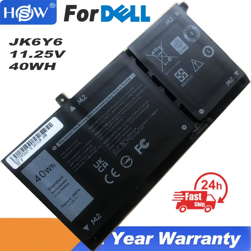 JK6Y6 11.25V 40WH Laptop Battery For Dell Latitude 3410 3510 Vostro 14 5402 5501 5502 Inspiron 5300 5301 9077G H5CKD