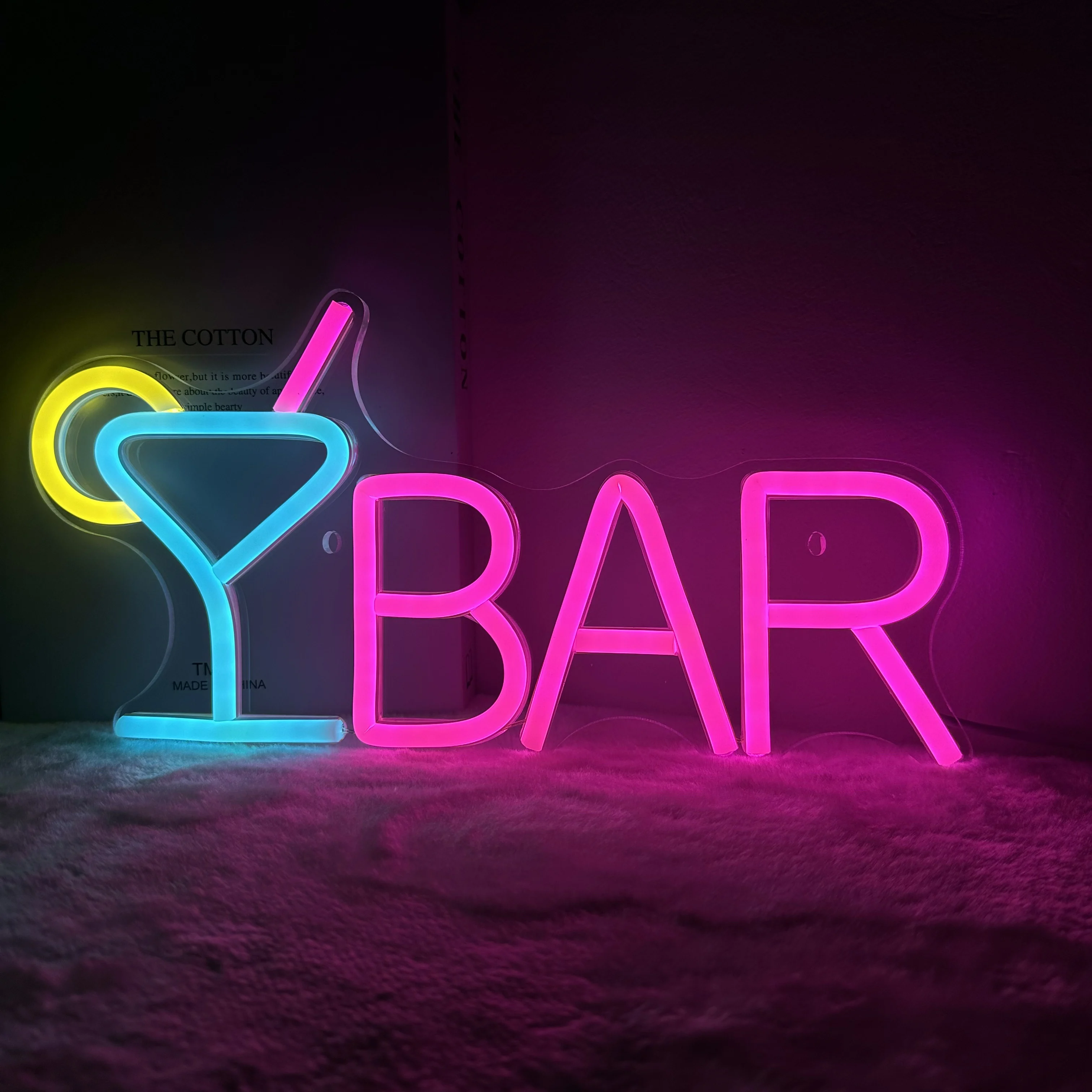 Bar Neon Sign for Home Bar Signs Wall Decor Led Neon Bar Sign for Room Decor Wall Art
