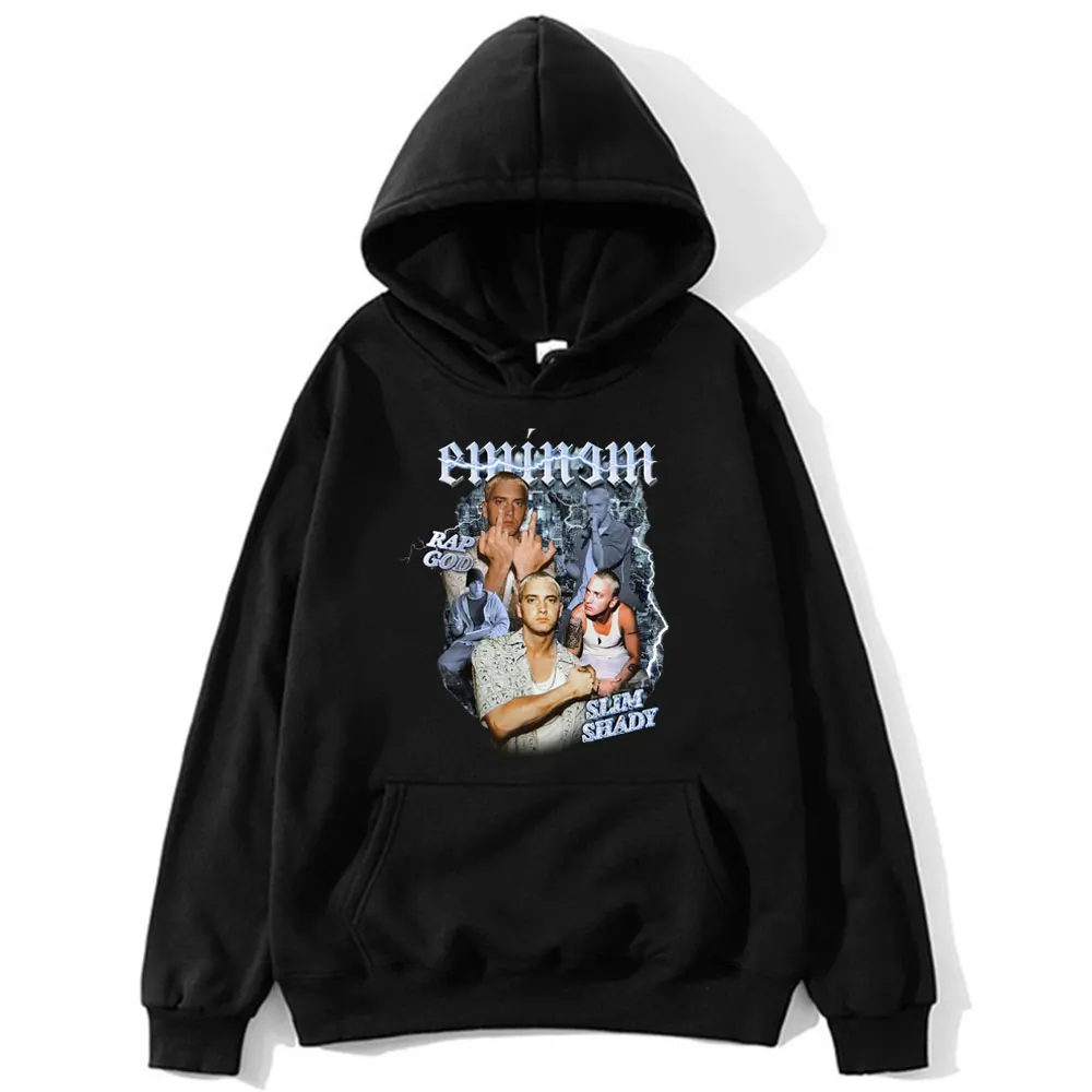 

Eminem Slim Shady Print Hoodie Oversized Casual Men Women Hip Hop Gothic Sweatshirt Harajuku Male Cool Fleece Hoodies Streetwear