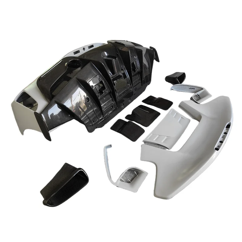 

Pista Style Semi Carbon Fiber Rear Bumper, Rear Spoiler Body Kit for Ferrari 488 GTB Spider Full Body Kit