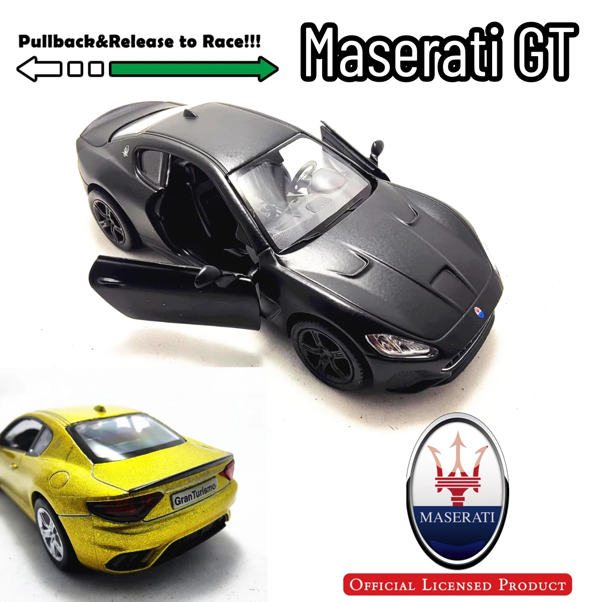 

Копия в масштабе 1:36, Ретро модель автомобиля Maserati Gran Туризм MC, украшение для интерьера дома и офиса, рождественский подарок для мальчика, игрушка